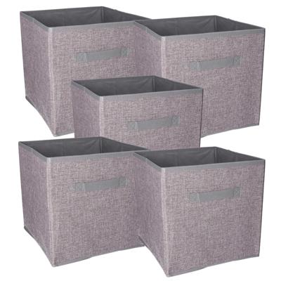 Kast opberg/opruim mand - Set van 5x stuks - grijs - 30 x 30 x 30 cm Kast opberg/opruim mand - Set van 5x stuks - grijs - 30 x 30 x 30 cm