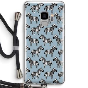 Zebra: Samsung Galaxy S9 Transparant Hoesje met koord