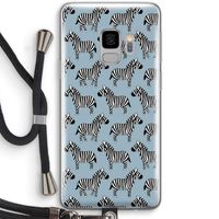 Zebra: Samsung Galaxy S9 Transparant Hoesje met koord