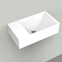 Fontein Arcqua Marble Free 40x22x12 cm Links Zonder Kraangat Mat Wit
