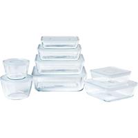 Set di 8 contenitori per alimenti - PYREX - Cook & Freeze - Vetro - Rettangolari - Coperchio speciale per congelatore