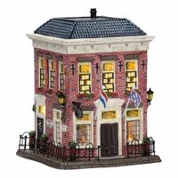 Dickensville Kerstdorp huis - Sneek Weduwe Joustra - met licht - 13,9 x 14,5 x 18,4 cm - thumbnail