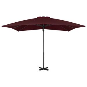 The Living Store Parasol XL - Bordeauxrood - 250 x 250 x 230 cm - UV-beschermend en aluminium