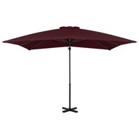 The Living Store Parasol XL - Bordeauxrood - 250 x 250 x 230 cm - UV-beschermend en aluminium - thumbnail