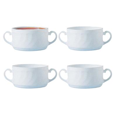 Soepkommen Essential - 8x - wit - D9.5 x 6 cm - porselein - schaaltjes met oren