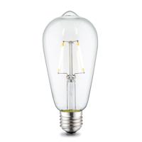 Edison Vintage LED lamp E27 LED filament lichtbron, Deco Drop ST64, 6.4/6.4/14cm, Helder, Retro LED lamp 2W 160lm 3000K, warm wit licht, geschikt voor E27 fitting