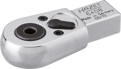 HAZET Omschakelratels voor bits 6408 | 9 x 12 mm insteekvierkant massief | 1/4 inch (6,3 mm) zeskant hol | Lengte: 46,5 mm - 6408-