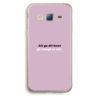 gij moogt er zijn: Samsung Galaxy J3 (2016) Transparant Hoesje