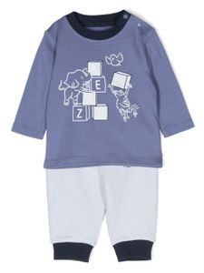 Kenzo Kids survêtement en coton à logo imprimé - Bleu