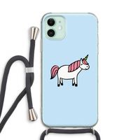Eenhoorn: iPhone 11 Transparant Hoesje met koord