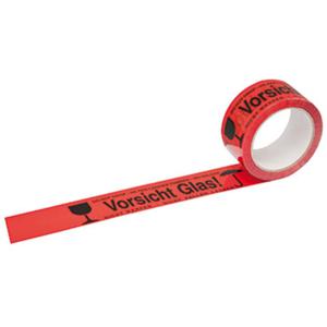 HEAD Signaaltape Tekst opdruk: Vorsicht Glas (l x b) 60 m x 50 mm PP 66 m