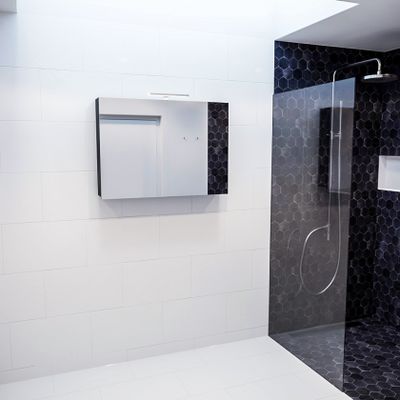 Spiegelkast Vico Cube | 100x70 cm | 2 Deuren | Zonder verlichting | Zwart