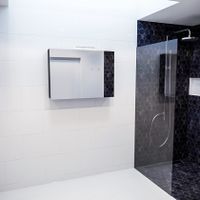 Spiegelkast Vico Cube | 100x70 cm | 2 Deuren | Zonder verlichting | Zwart