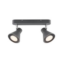 Plafondlamp grijs metaal modern &apos;Eik&apos; Nordlux dubbel gu10 fitting 285mm