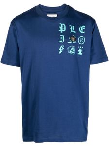 Philipp Plein t-shirt à logo Gothic Plein imprimé - Bleu