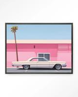 Urban Cotton Wandkleed 'Hammer' 80 x 110cm in Floating Frame - black