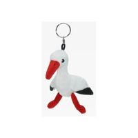 Pluche knuffel ooievaar sleutelhanger 13 cm    -