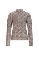 NoNo winter jersey t-shirt meisjes - ivoor - Koss - AOP, rib