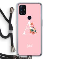 Pink Bouquet: OnePlus Nord N10 5G Transparant Hoesje met koord - thumbnail