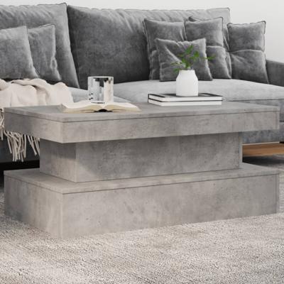 Salontafel met LED-verlichting 90x50x40 cm betongrijs