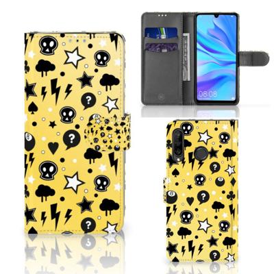 Telefoonhoesje met Naam Huawei P30 Lite (2020) Punk Geel Telefoonhoesje met Naam Huawei P30 Lite (2020) Punk Geel