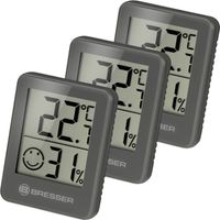 Bresser Optik Temeo Hygro Indikator 3pack Thermo- en hygrometer Grijs - thumbnail