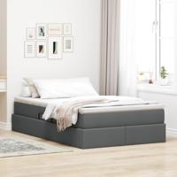 Opbergbed met matras Donkergrijs 120 x 190 cm Polyester