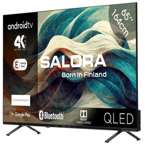 Salora 65QLED320 tv 165,1 cm (65") 4K Ultra HD Smart TV Wifi Zwart 250 cd/m²