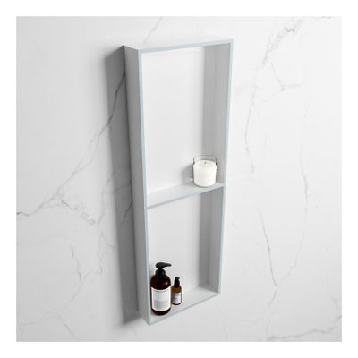 Wandnis Solid Surface Easy | In- en opbouw | 30x150x8 cm | 2 vakken | Clay/Talc