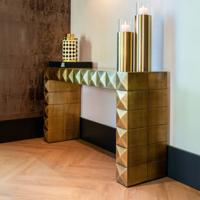 Richmond Sidetable 'Collada' 137.5 x 36cm, kleur Brushed Gold