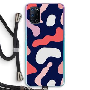 Memphis Shapes Pink: Oppo A52 Transparant Hoesje met koord