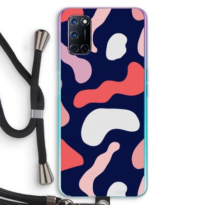 Memphis Shapes Pink: Oppo A52 Transparant Hoesje met koord