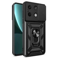 Xiaomi Redmi Note 13 Rotary Ring Hybrid Case with Camera Shield - Black