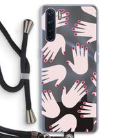Hands pink: Oppo A91 Transparant Hoesje met koord