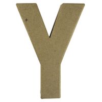 Letter Y van papier mache onbeschilderd