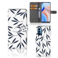 OPPO Reno 4 Pro 5G Hoesje Leaves Blue OPPO Reno 4 Pro 5G Hoesje Leaves Blue