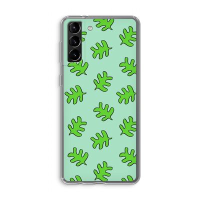 Groene blaadjes: Samsung Galaxy S21 Plus Transparant Hoesje