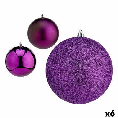 Set kerstballen Paars Plastic Ø 12 cm (6 Stuks)