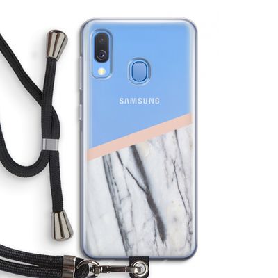 A touch of peach: Samsung Galaxy A40 Transparant Hoesje met koord