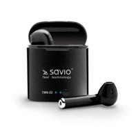 SAVIO TWS-02 Draadloze Bluetooth-hoofdtelefoon, Zwart