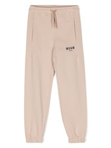 MSGM Kids pantalon de jogging à logo imprimé - Tons neutres