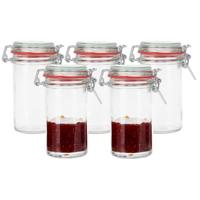 Weckpot/inmaakpot - 5x - glas - 250 ml - met beugelsluiting - transparant