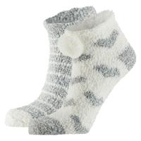 Apollo bedsokken / huissokken - dames - 2-pack - grijs/wit - one size - Slaapsokken - Slofsokken Apollo bedsokken / huissokken - dames - 2-pack - grijs/wit - one size - Slaapsokken - Slofsokken