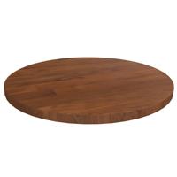 Tafelblad rond Ø30x1,5 cm bewerkt massief eikenhout donkerbruin