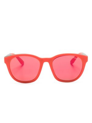 Emporio Armani lunettes de soleil carrées à design réversible - Rouge