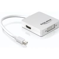 DeLOCK 61768 video kabel adapter 0,24 m mini Displayport HDMI/DVI/Displayport Wit - thumbnail