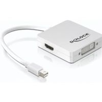 Delock 61768 Adapter mini DisplayPort 1.1 male > DisplayPort / HDMI / DVI female Passief wit - thumbnail