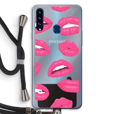 Bite my lip: Samsung Galaxy A20s Transparant Hoesje met koord