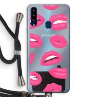 Bite my lip: Samsung Galaxy A20s Transparant Hoesje met koord