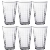 Duralex Longdrinkglazen Prisme - 6x stuks - glas - 330 ml - transparant - Koffie/thee glazen